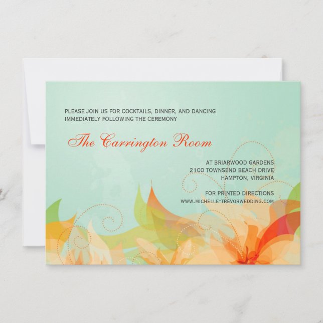 Empfang Card Abstrakt Blumenzwiebeleinladungen Einladung (Vorderseite)