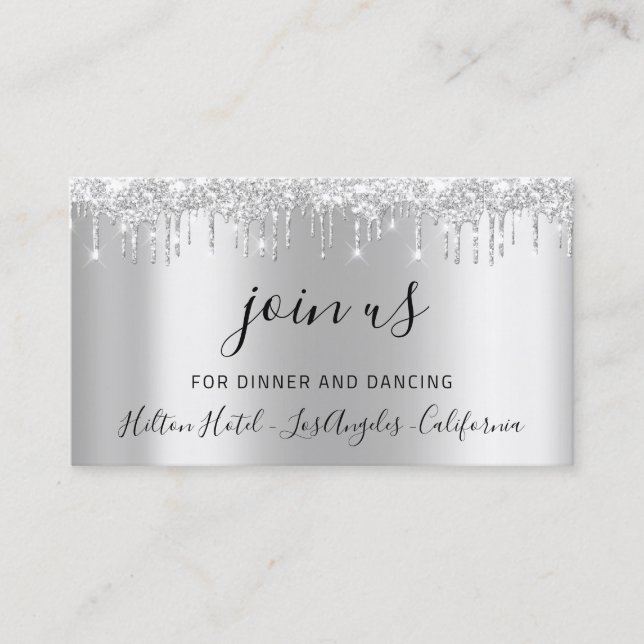 Empfang Card Hochzeiten Brautparty Tropfen Visitenkarte (Vorderseite)