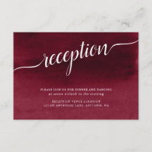 Empfang der Burgunder Wasserfarbenhochzeit