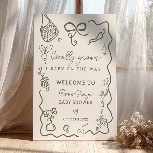 Empfang des lokalen Baby Rustic Bauern auf dem Mar Poster (Locally Grown Baby Rustic Farmer’s Market welcome Poster)