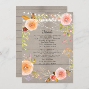 Empfang Details Rustikales Twinkle Licht Blumenhol Einladung