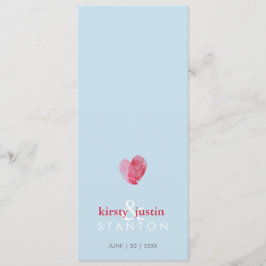 EMPFANG DINNER MENU niedlicher Fingerabdruck Blau Menükarte