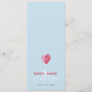 EMPFANG DINNER MENU niedlicher Fingerabdruck Blau Menükarte