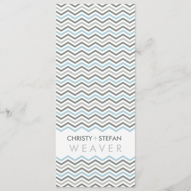 EMPFANG DINNER MENU: Zickzack 1 3 Menükarte (Vorderseite)