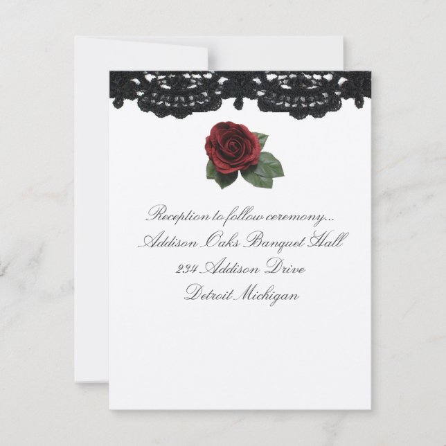 Empfang Einladung Design Rose und Kuchen (Vorderseite)