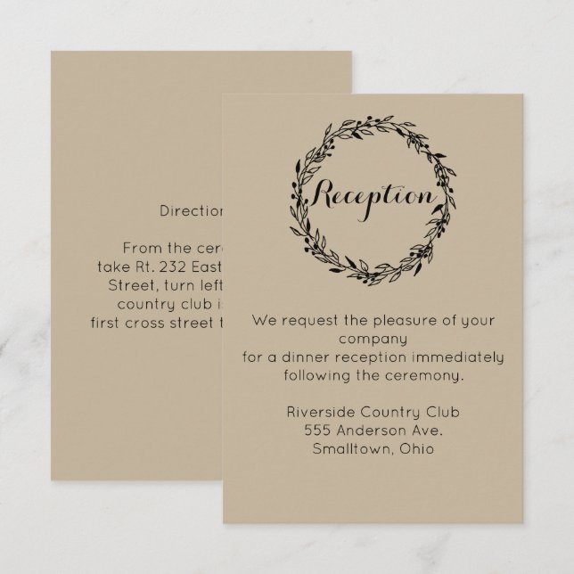 Empfang Einladung und Leitung Hochzeit Templat (Vorne/Hinten)