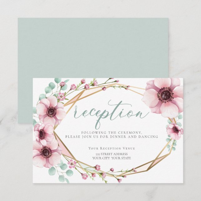 EMPFANG | Frische Frühlingsblumen und Blätter Einladung (Vorne/Hinten)