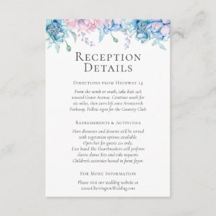 Empfang für Wasserfarben, Blumenmuster, Details /  Begleitkarte