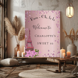 Empfang im Sweet 16 Paris Rosa Eiffelturm Poster
