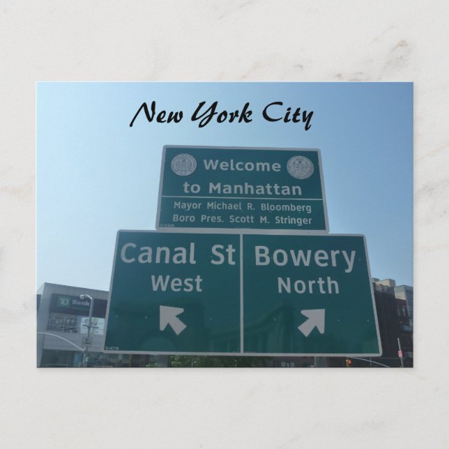 Empfang in Manhattan Postkarte (Vorderseite)