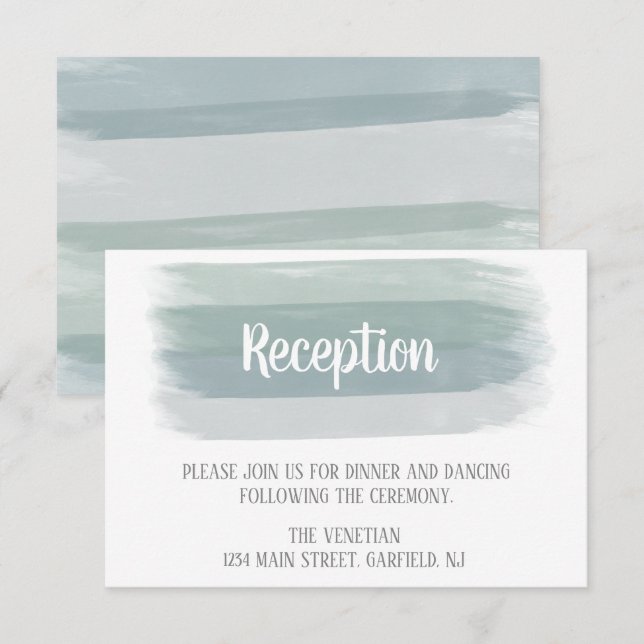 Empfang-Karte für den Hochzeitstich Wasserfarbe Pi Einladung (Vorne/Hinten)