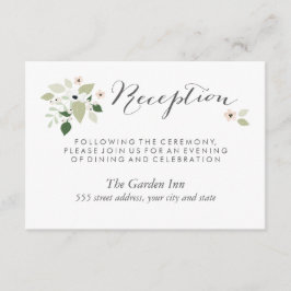 Empfang-Karte für Wiesenblumen - Weiß Begleitkarte