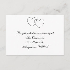 Empfang-Karten "Blockieren der Herzen" Begleitkarte