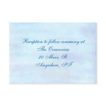 Empfang-Karten "Blue Watercolor"