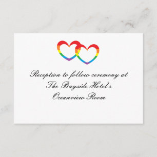 Empfang-Karten "Rainbow Double Hearts" Begleitkarte