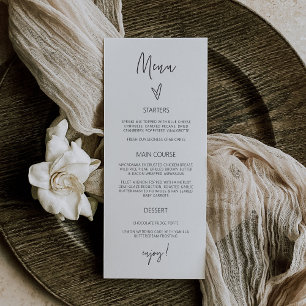 Empfang Menu Wedding Classic Tall Card G400 Menükarte