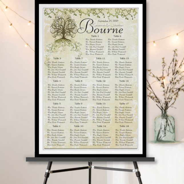 Empfang mit braunem und grünem Swirl Poster (Von Creator hochgeladen)