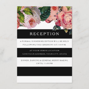 Empfang MODERN Chic Wide Stripes mit Vintagen Rose Begleitkarte