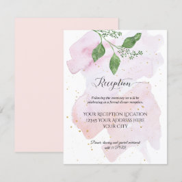 Empfang Modern Gold Eukalyptus Greenerity Wedding Einladung