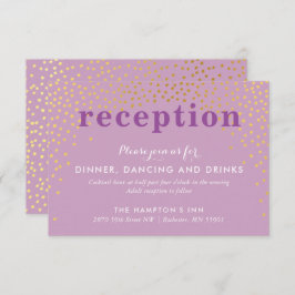 EMPFANG PARTY rustikale schicke Goldkonfetti lila Einladung