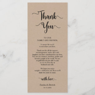 Empfang Platzierung Danke, Kraft Cards Programm
