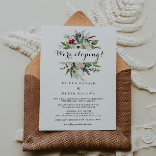Empfang Tropical Floral and Greenery Elopement Einladung