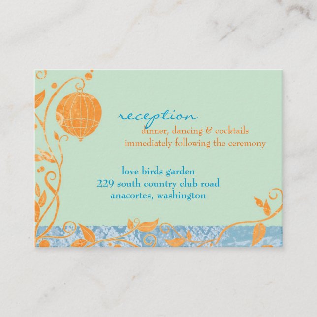 Empfang von Vogelkäfig-Minze Begleitkarte (Vorderseite)