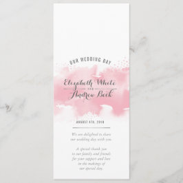 EMPFANG WEDDING MENU Aquarellfarbe Rosa grau Menükarte