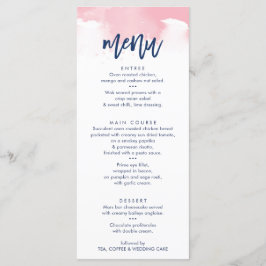 EMPFANG WEDDING MENU stilvoll rosa Aquarell Menükarte