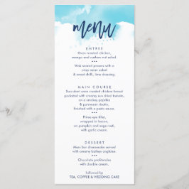 EMPFANG WEDDING MENU stilvolle Aqua Aqua Aqua Menükarte