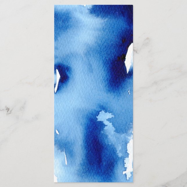 EMPFANG WEDDING MENU stilvolle Marine Aquarell Menükarte (Vorderseite)