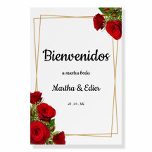 Empfang Willkommen Spanische rote Rosen Hochzeit