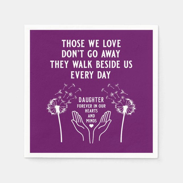 Empfang zur Gedächtnisbeerdigung Serviette (Vorderseite)