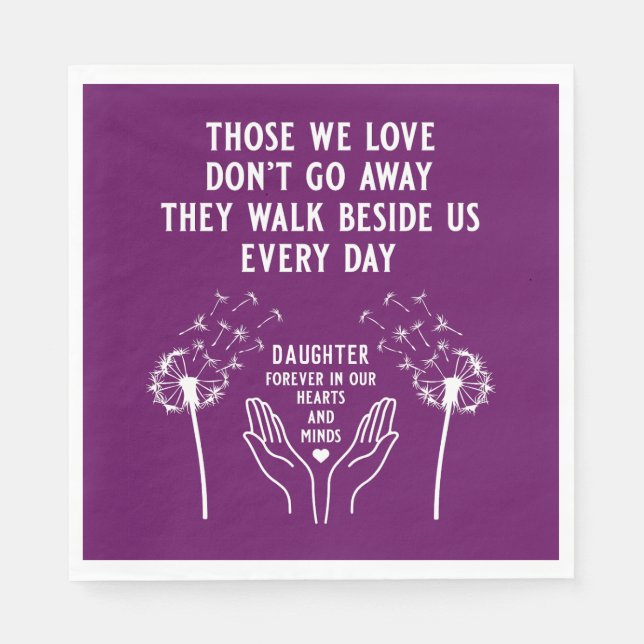 Empfang zur Gedächtnisbeerdigung Serviette (Vorderseite)