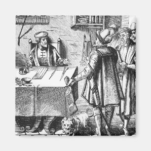 Empfänger von Steuern nach einem Holzschnitt in Pr Magnet