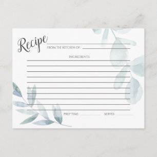 EMPFANGSKARTE   Dusty Blue Watercolor Eucalyptus Postkarte