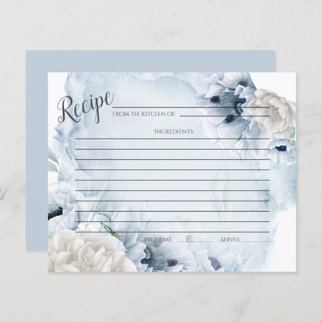 EMPFANGSKARTE | Rustikale Aquarellblumen (Vorne/Hinten)