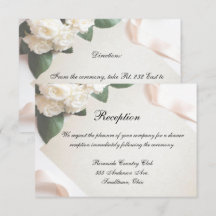 Empfangskarte Weiße Hochzeitsvorlage Anpassen