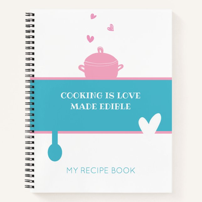 EMPFANGSNOTEBOOK Kochen ist Liebe essbar gemacht Notizbuch (Vorderseite)