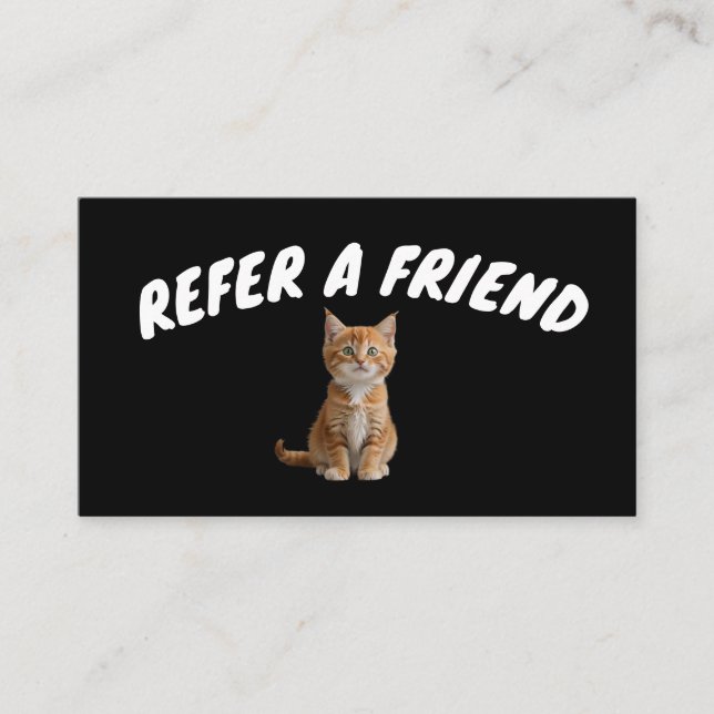 EMPFEHLE EINEN FREUND KATZE KARTE (Vorderseite)