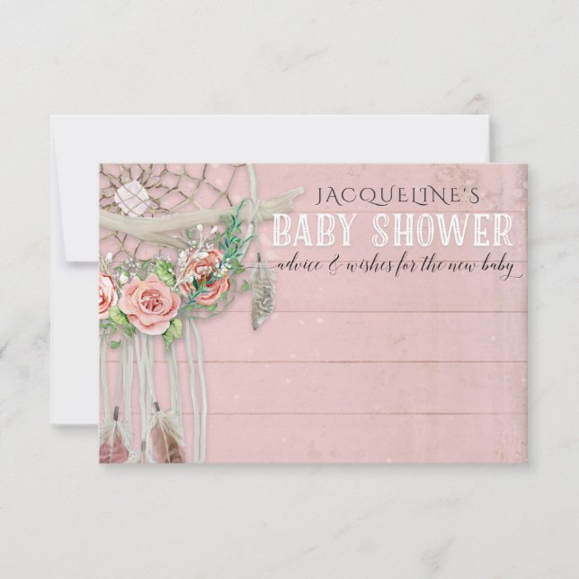 Empfehlen BOHO Dream Catcher Feather Baby Shower Einladung (Vorderseite)