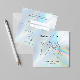 Empfehlen Sie ein Freund Holographic Beauty und Ma Empfehlungskarte