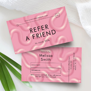 Empfehlen Sie einen Freund Trendiger rosa abstrakt Empfehlungskarte