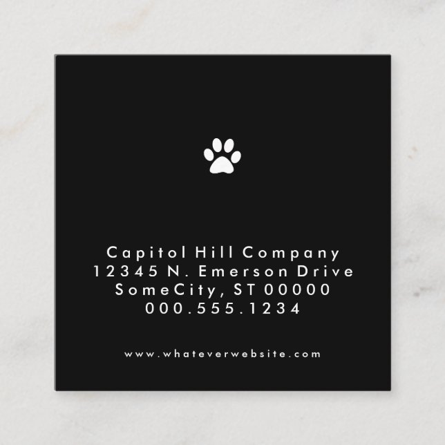 Empfehlungshaustier-Tatzenquadrat Empfehlungskarte (Vorderseite)