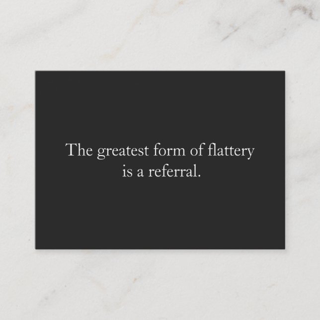 Empfehlungskarte Beruflicher Unternehmer Black (Vorderseite)