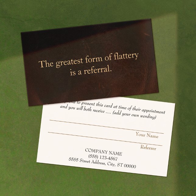 Empfehlungskarte Beruflicher Unternehmer Leather (Von Creator hochgeladen)