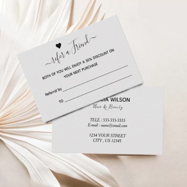 Empfehlungskarte, Freundschaftswerbung, Prämienkar Visitenkarte (Referral Card, Refer a Friend, Rewards Card)