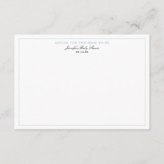 Empfehlungskarte für das Duschbad von Dusty Blue B Begleitkarte