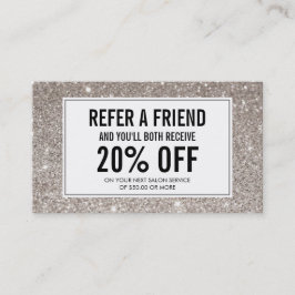 Empfehlungskarte für den Silver Glitzer Salon