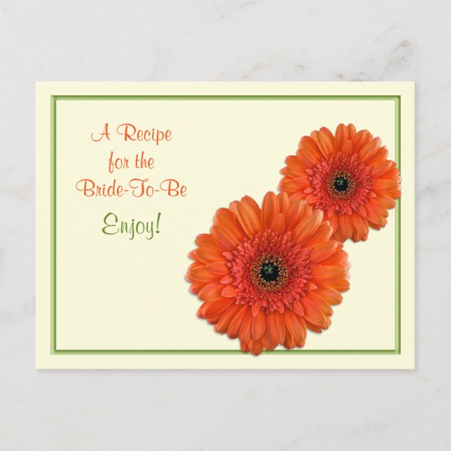 Empfehlungskarte für die Braut Postkarte (Vorderseite)